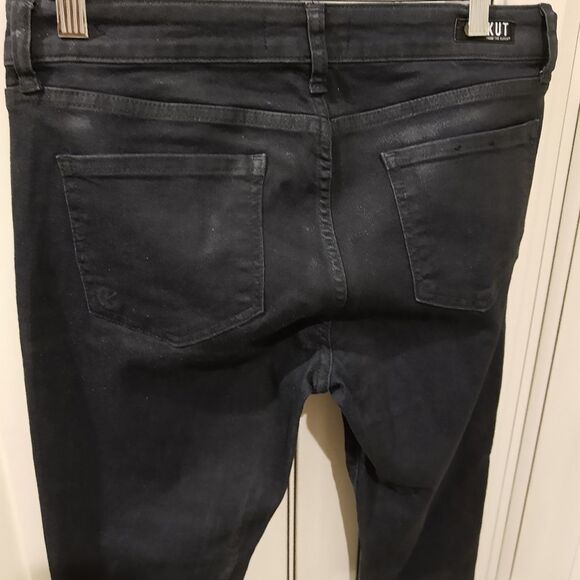 KUT From The Kloth Mia Toothpick Skinny Jeans Dark Blue Sheen 8P Mid Rise - Picture 6 of 6